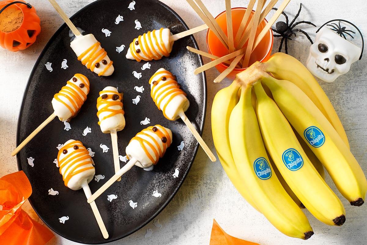 Spookijsjes met Chiquita banaan en een yoghurtlaagje voor Halloween