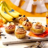 Halloween pompoenmuffins met Chiquita banaan