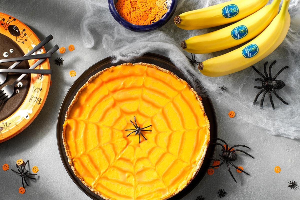 Halloween pompoentaart met Chiquita banaan