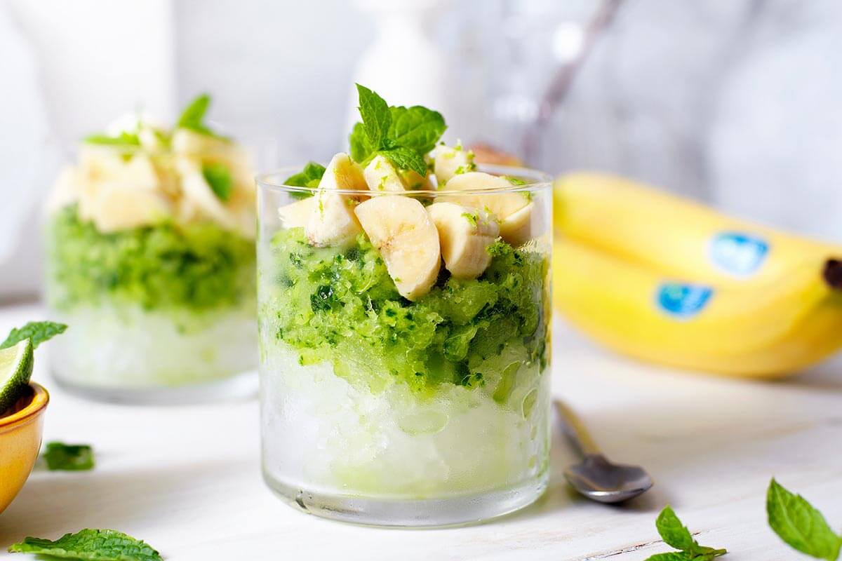 Gezonde komkommergranita met Chiquita-banaan en munt