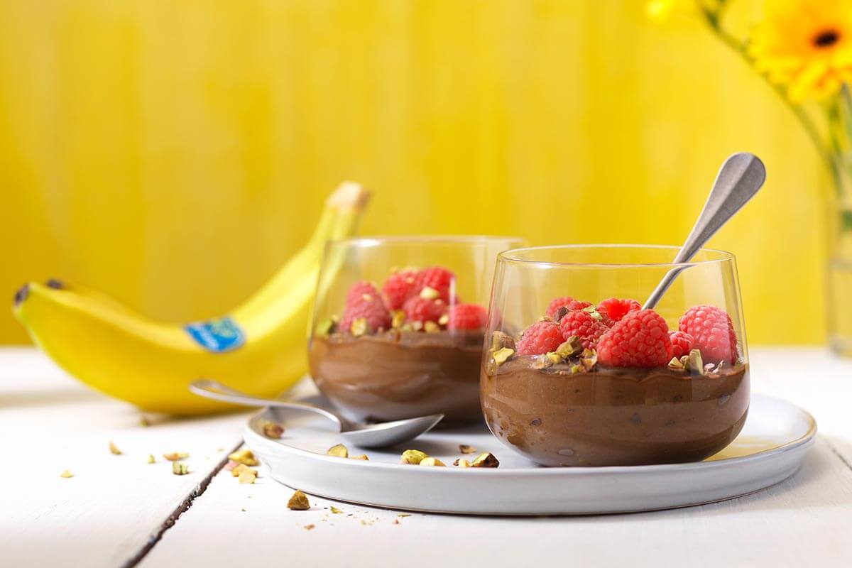 Suikervrije chocolade Chiquita bananen mousse