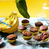 Veganistische chocolademuffins met Chiquita-bananen