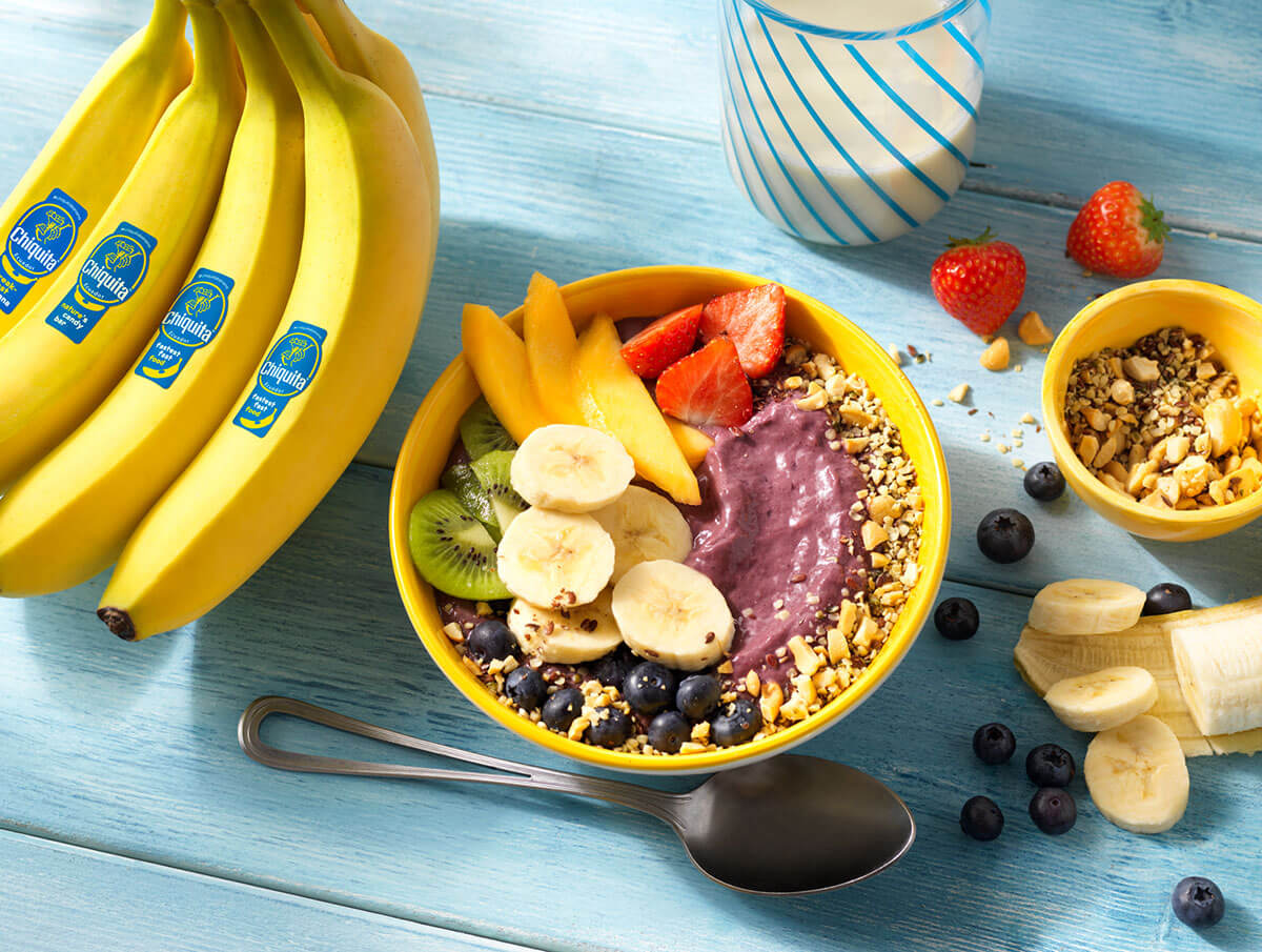 Chiquita bananen en acaibessen yoghurt bowl