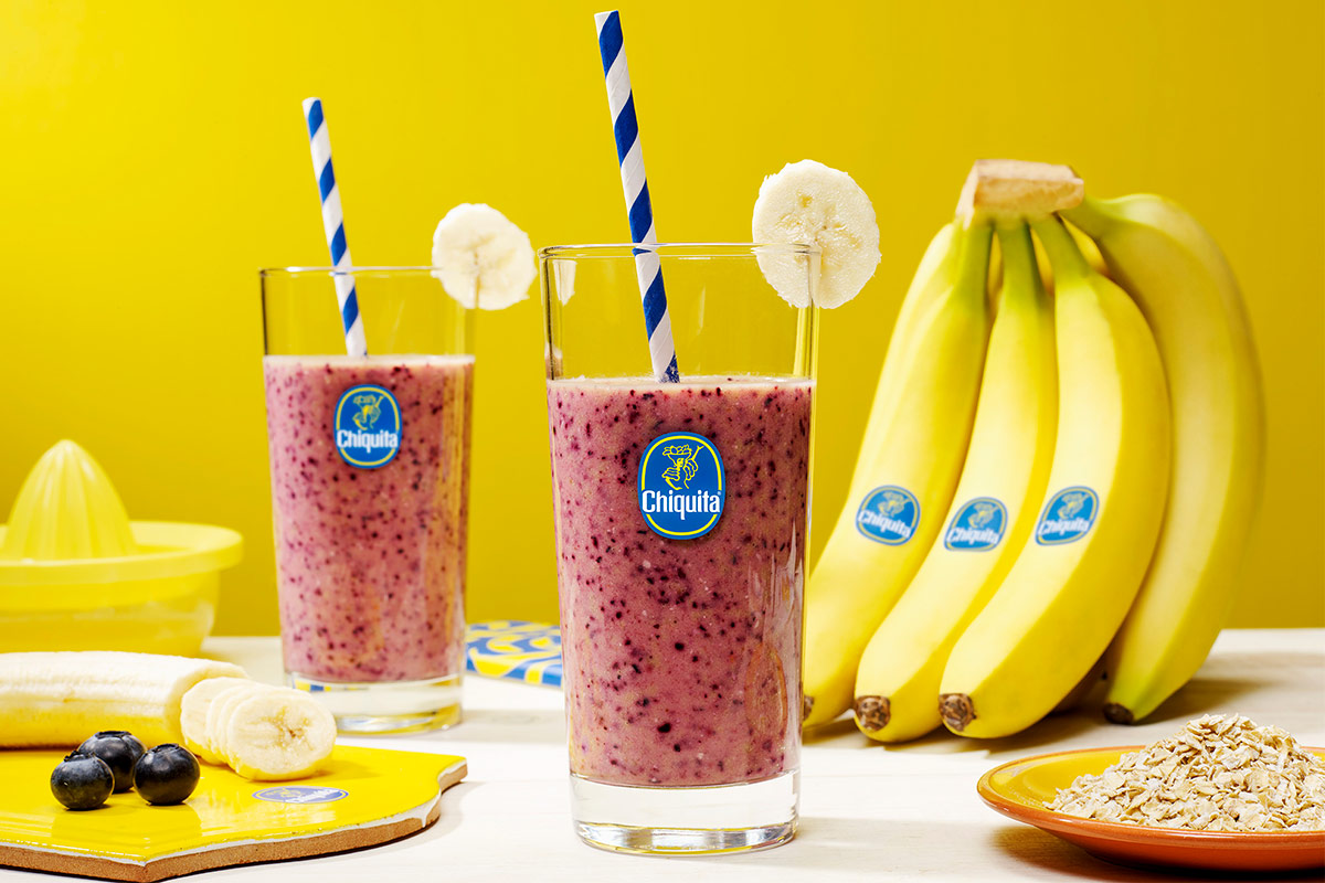 Gezonde bananen smoothie met haver voor het ontbijt van Chiquita