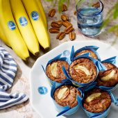 Paleo-banaan en pecannotenmuffins van Chiquita