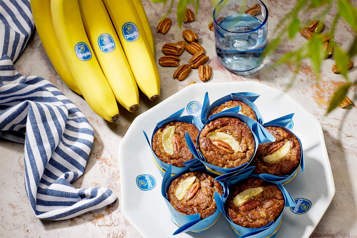 Paleo-banaan en pecannotenmuffins van Chiquita