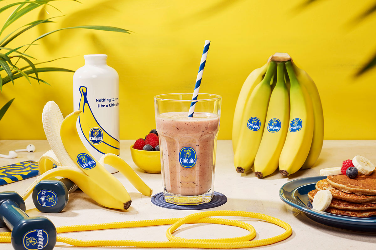 Work-out eiwitsmoothie met banaan en bessen van Chiquita