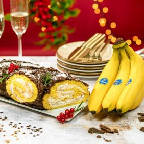 Feestelijke kerstlog met Chiquita banaan